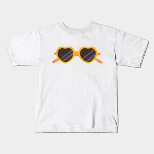 Yellow Girl Glasses with Love Heart Kids T-Shirt